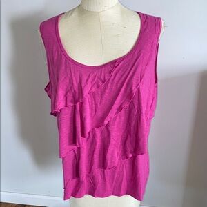 Croft & Barrow Ruffled Pink Sleeveless Tank
